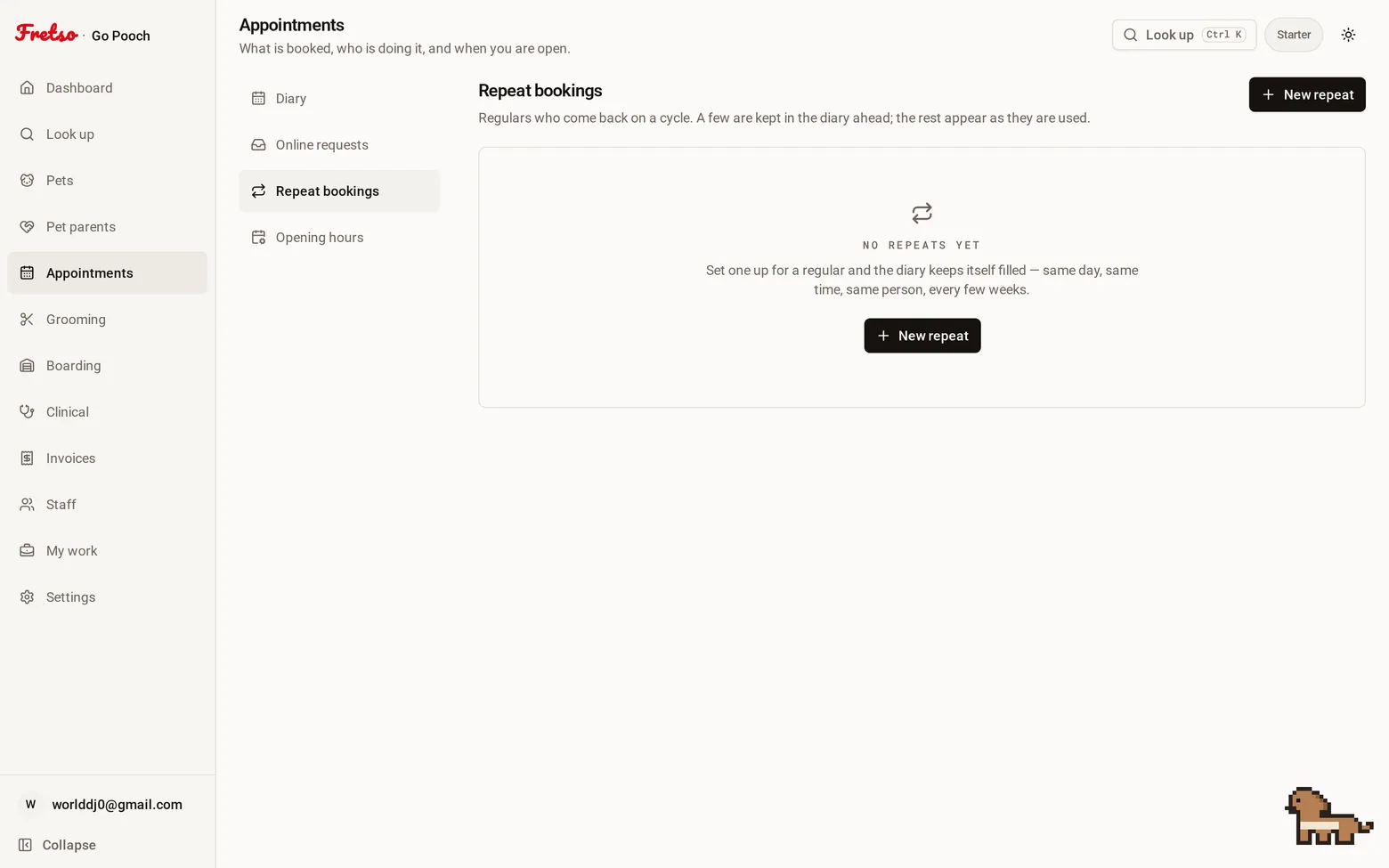 Repeat bookings — For the customer who comes every six weeks. Set the pattern once.
